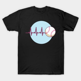 Baseball Softball Sport Heartbeat T-Shirt